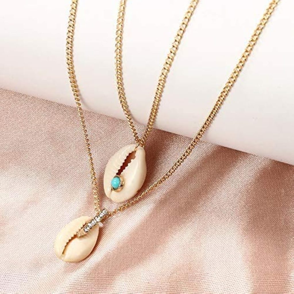 gold seashell necklace